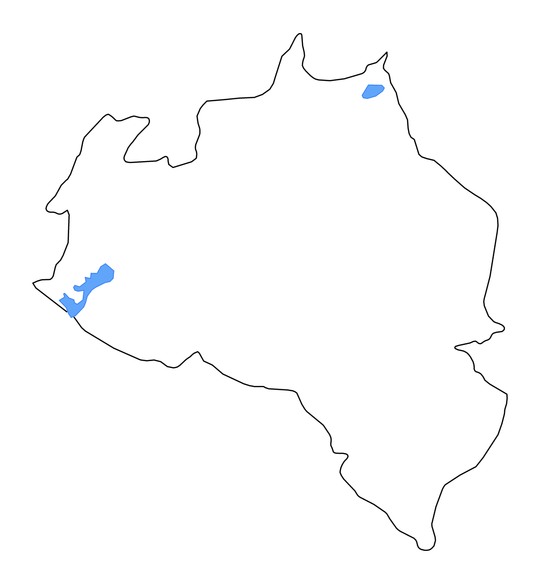 Carte de contour de Portuguesa, Venezuela avec lacs et rivières.