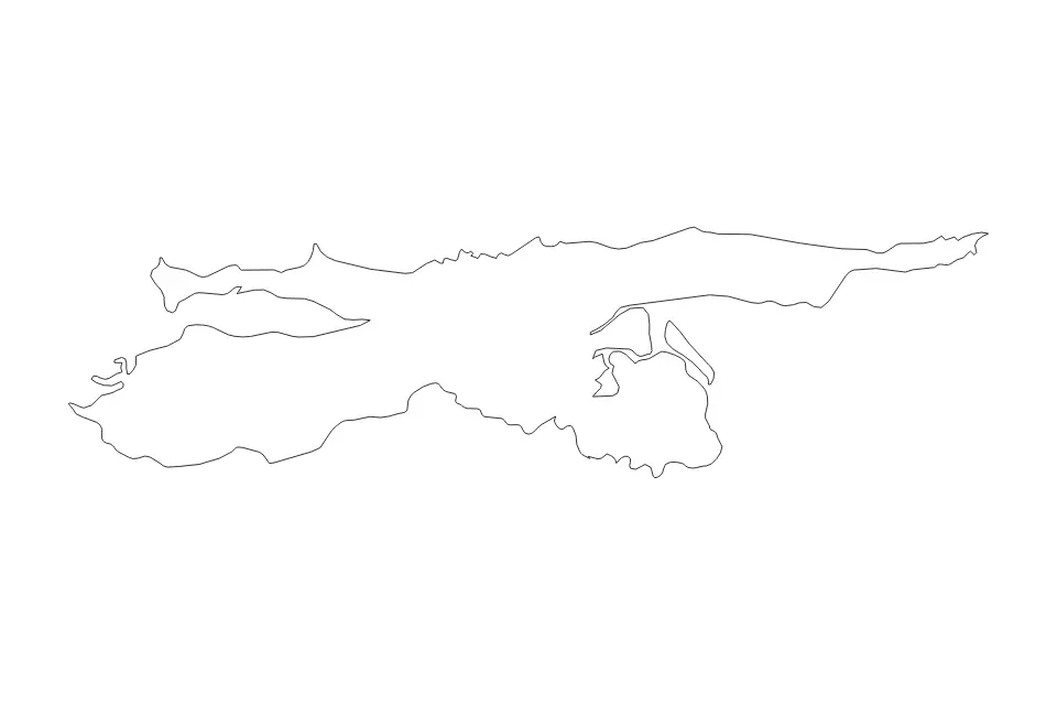 Outline map of Sucre, Venezuela with subdivision borders.