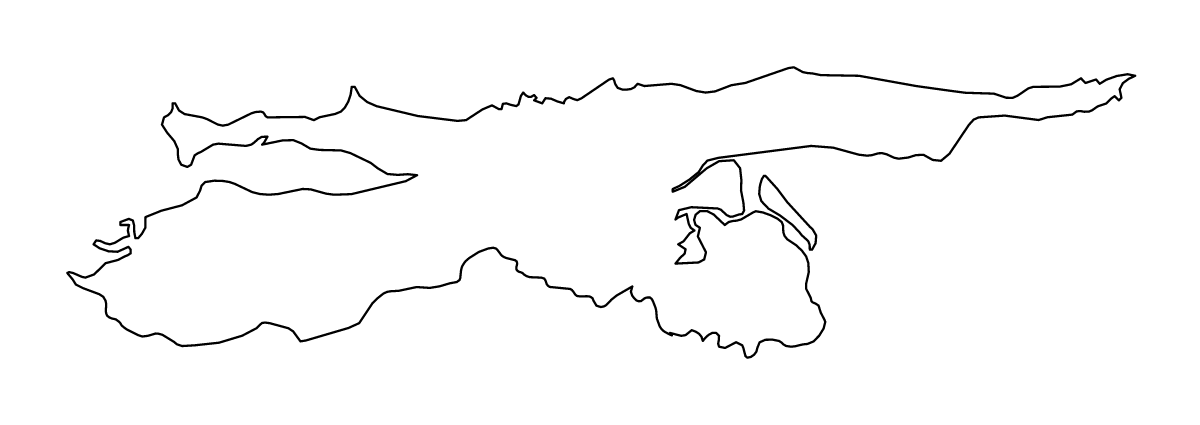Carte de contour de Sucre, Venezuela.
