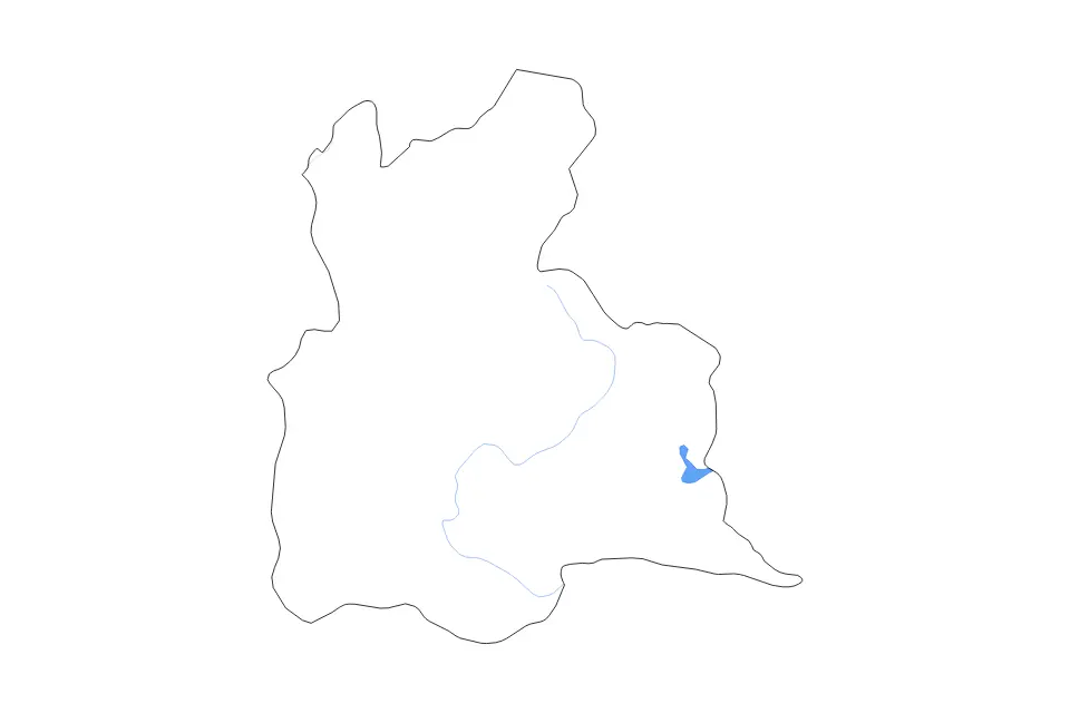 Mapa de Tachira, Venezuela de tipo contorno, lagos y ríos para América del Sur, con contorno, lagos y ríos con elementos de agua como Embalse Caparo.