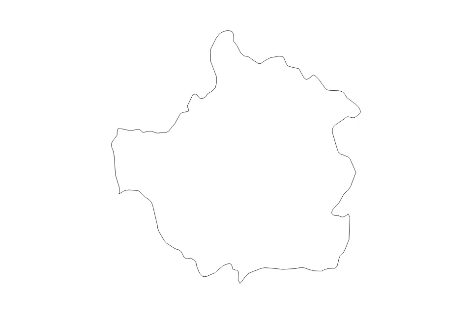 Outline map of Trujillo, Venezuela with subdivision borders.