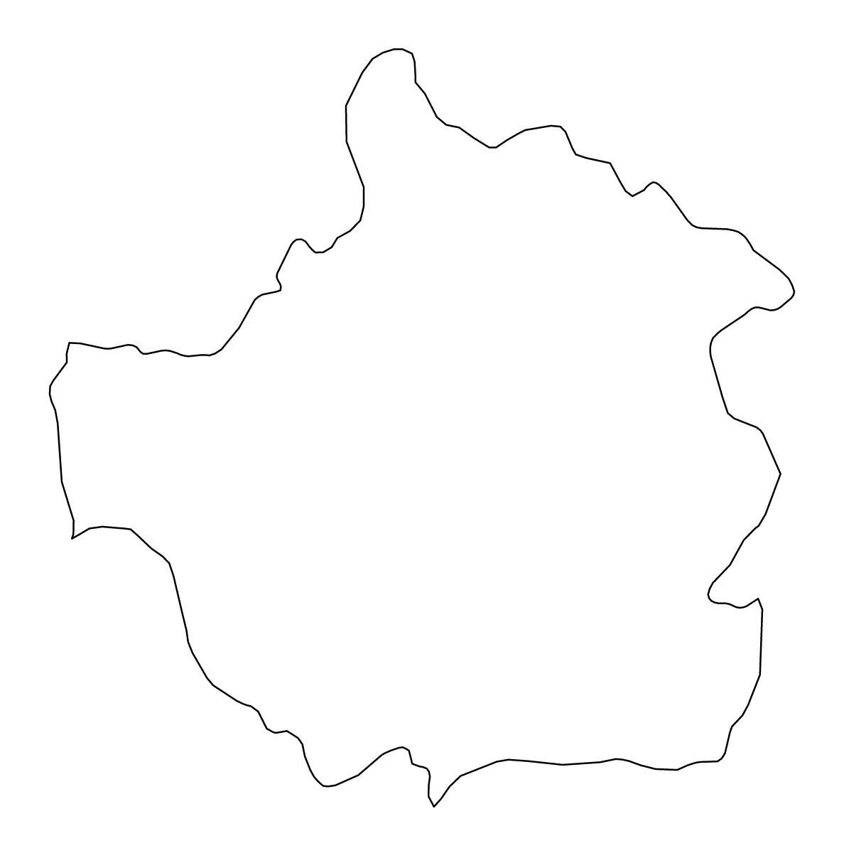Carte de contour de Trujillo, Venezuela.