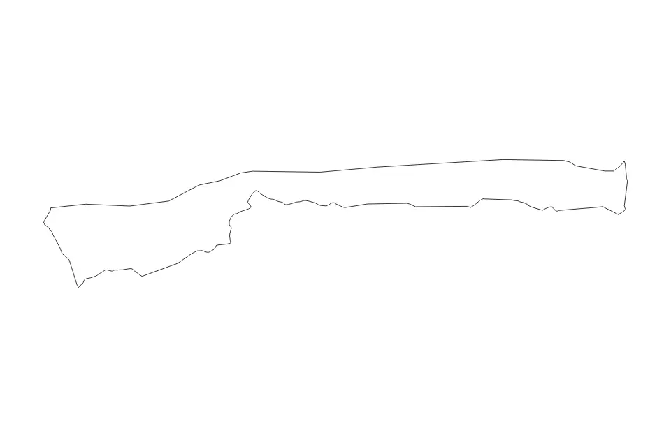 Outline map of Vargas state, Venezuela with subdivision borders.