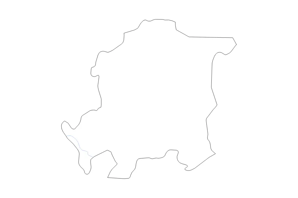 Mapa de Yaracuy, Venezuela de tipo contorno y ríos para América del Sur, con contorno y ríos con límites limpios.