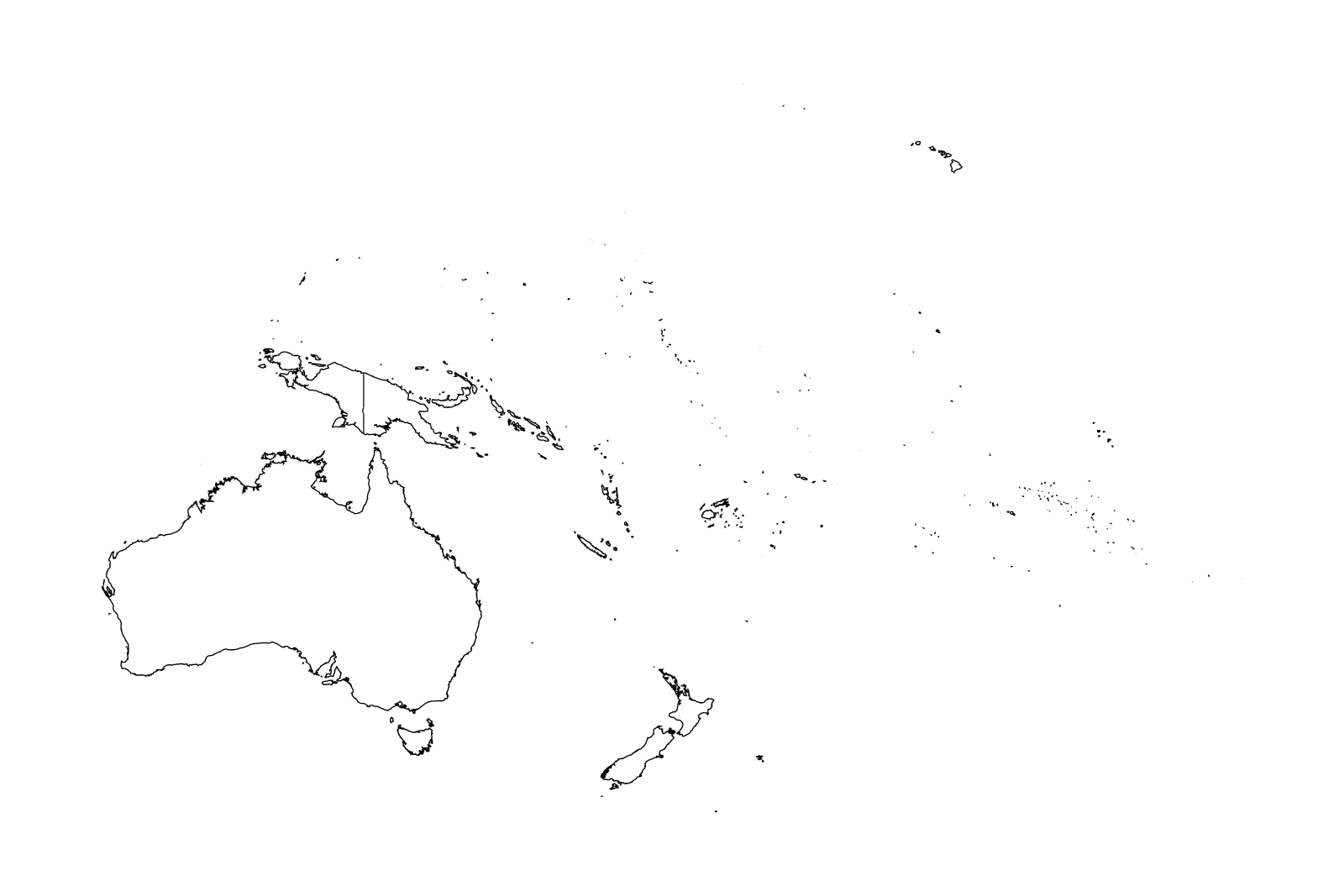 Oceania outline map preview
