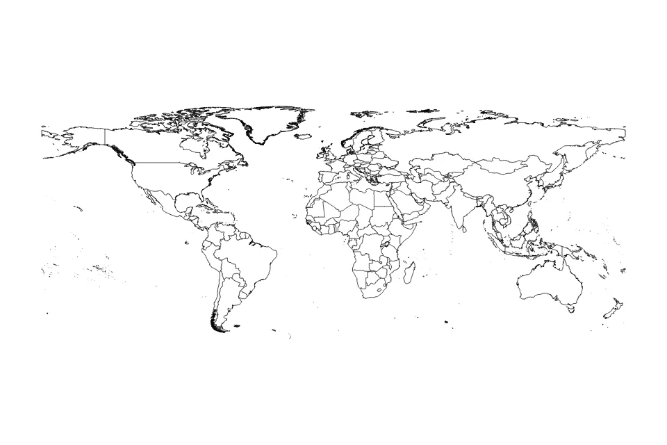 Aperçu de la carte de contour de World